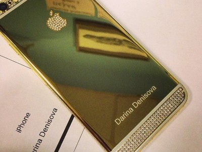 Гравировка на золотом iPhone